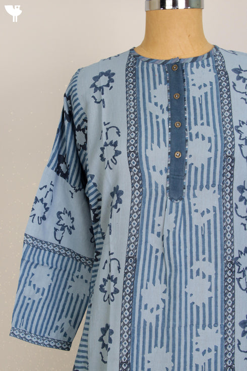 Khaadi Cotton Kurta With Floral Block Print