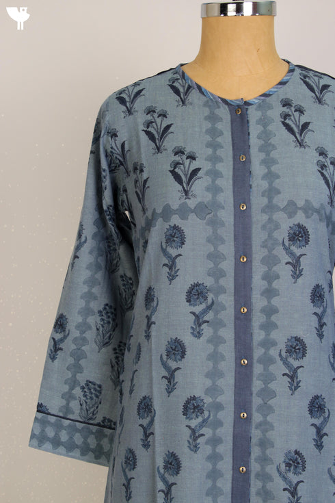 Khaadi Cotton Kurta With Floral Block Print