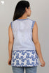Cambric Cotton Sleeveless Vest With Graphic Print