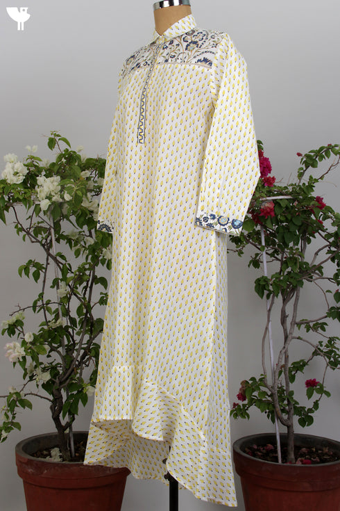 100% Cotton Cambric Hand Screen Printed Small Butti Dress