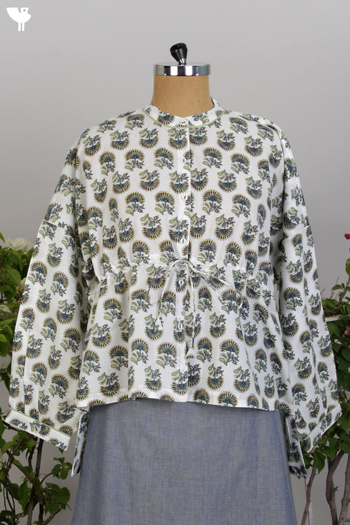 100% Cotton Cambric Hand Screen Printed Top