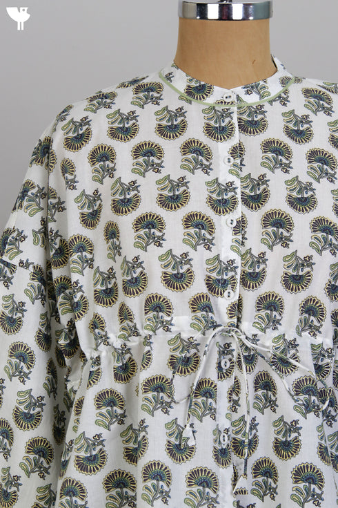 100% Cotton Cambric Hand Screen Printed Top