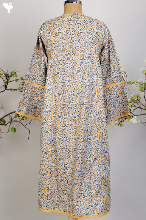 Cotton Cambric Dress Floral Hand Screen Print