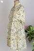 Cotton Cambric Baby Doll Dress in Yellow Hand Screen Print