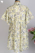 Cotton Cambric Baby Doll Dress in Yellow Hand Screen Print