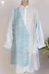 Modal Silk Wrap Shirt Tunic With Bandhej Block Print