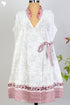 Cambric Cotton Wrap Sleeveless Dress With Block Print