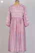Modal Silk Mid Length Paneled Dress With Block Print