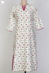 Chanderi Silk Kurta In Floral Block Print
