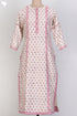 Chanderi Silk Kurta With Floral Block Print