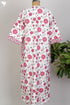 40s Cotton Kaftan in Magenta Floral Hand Screen Print