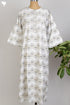 40s Cotton Kaftan in Grey Graphic Print