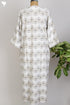 40s Cotton Kaftan in Grey Graphic Print