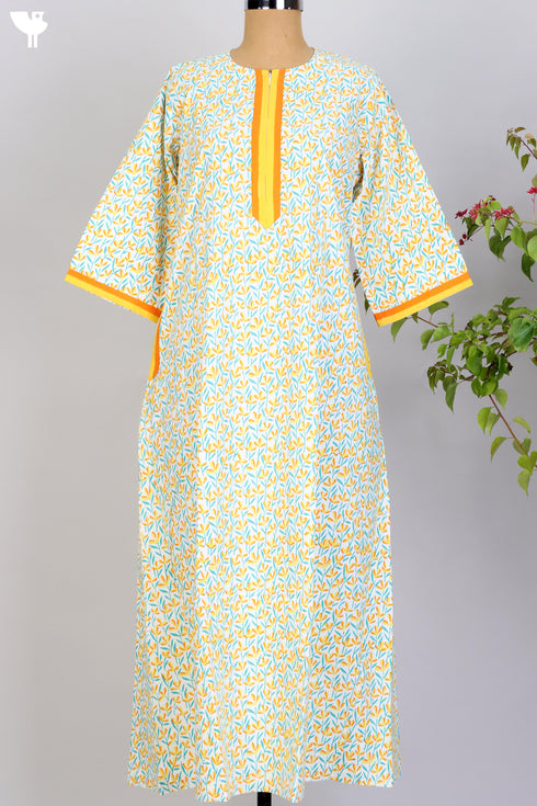 40s Cotton Kaftan In Floral Print