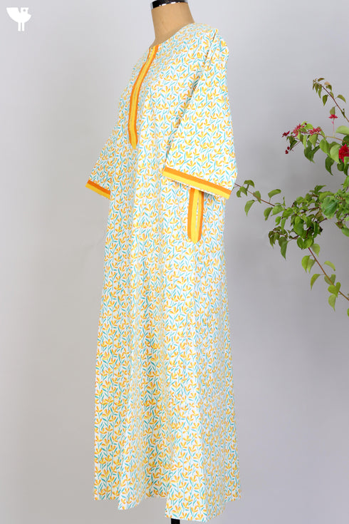 40s Cotton Kaftan In Floral Print