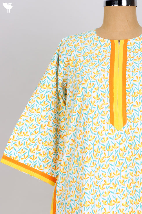 40s Cotton Kaftan In Floral Print