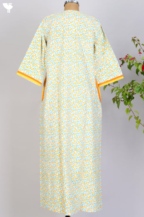40s Cotton Kaftan In Floral Print