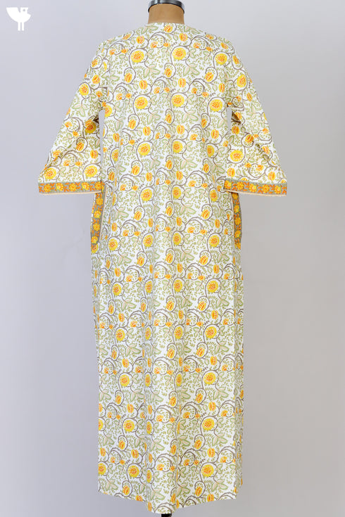 40s Cotton Kaftan In Floral Print