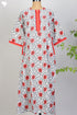 40s Cotton Kaftan In Floral Block Print