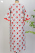 40s Cotton Kaftan In Floral Block Print