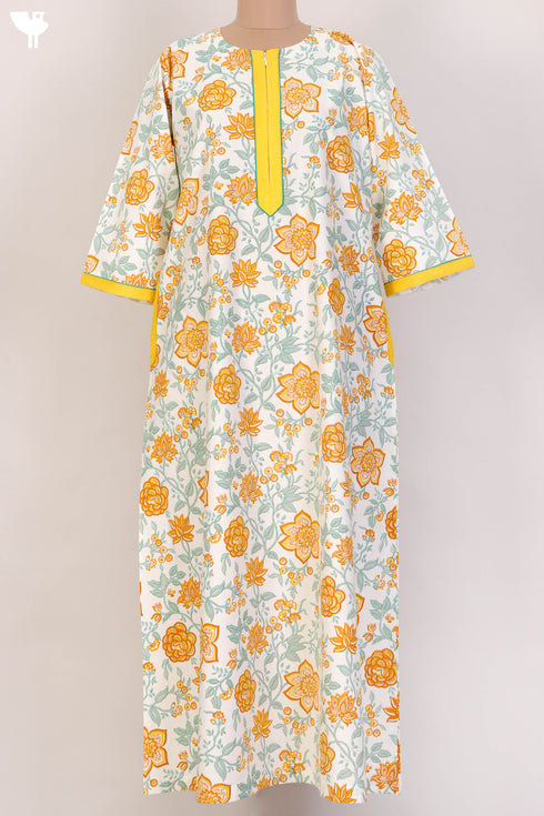 40s Cotton Kaftan In Floral Print