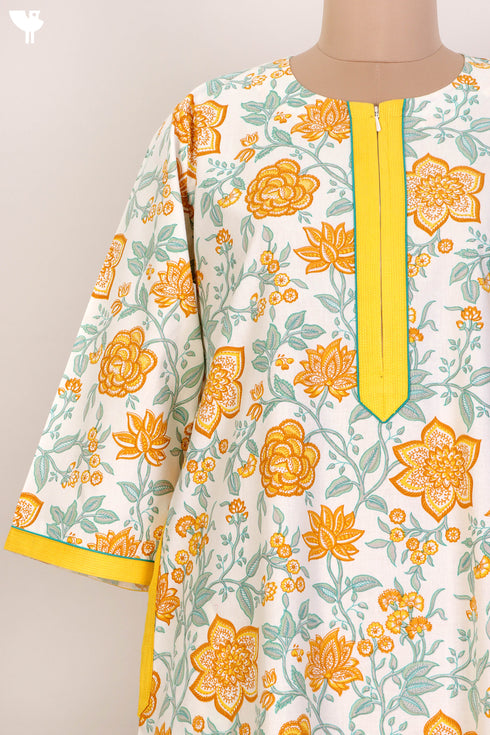 40s Cotton Kaftan In Floral Print