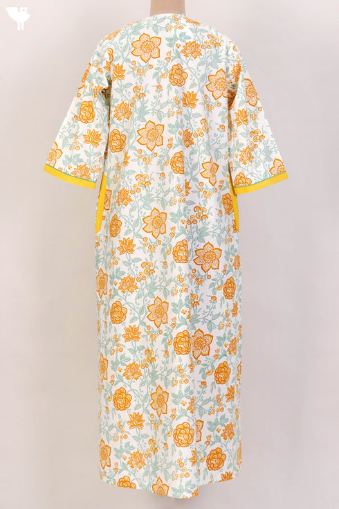 40s Cotton Kaftan In Floral Print