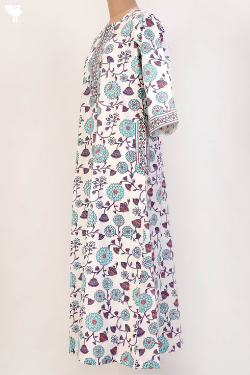 40s Cotton Kaftan In Floral Print