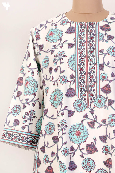 40s Cotton Kaftan In Floral Print