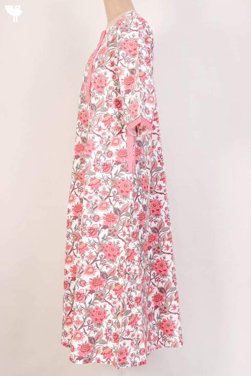 40s Cotton Kaftan In Floral Print