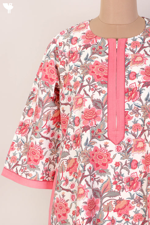 40s Cotton Kaftan In Floral Print