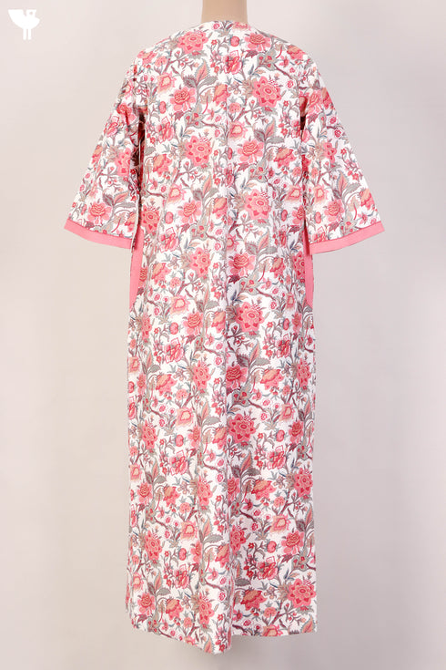 40s Cotton Kaftan In Floral Print