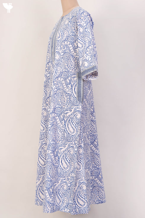 40s Cotton Kaftan In Paisley Print