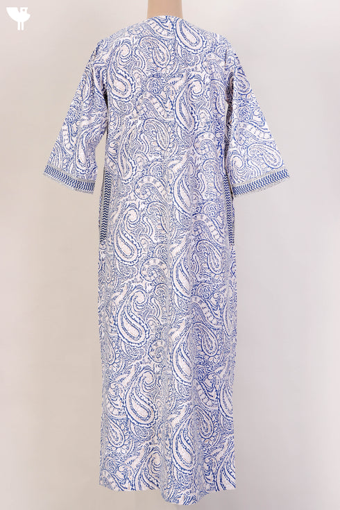 40s Cotton Kaftan In Paisley Print