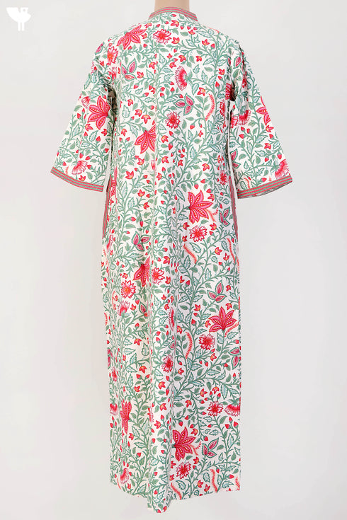 40s Cotton Kaftan In Floral Print