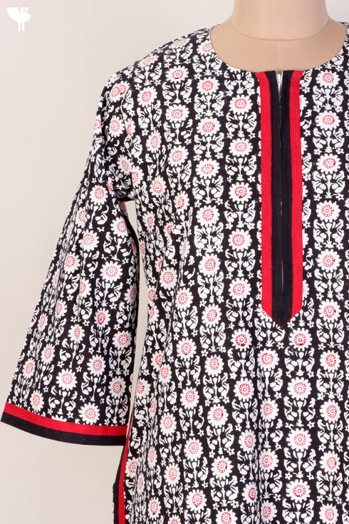 40s Cotton Kaftan In Floral Print