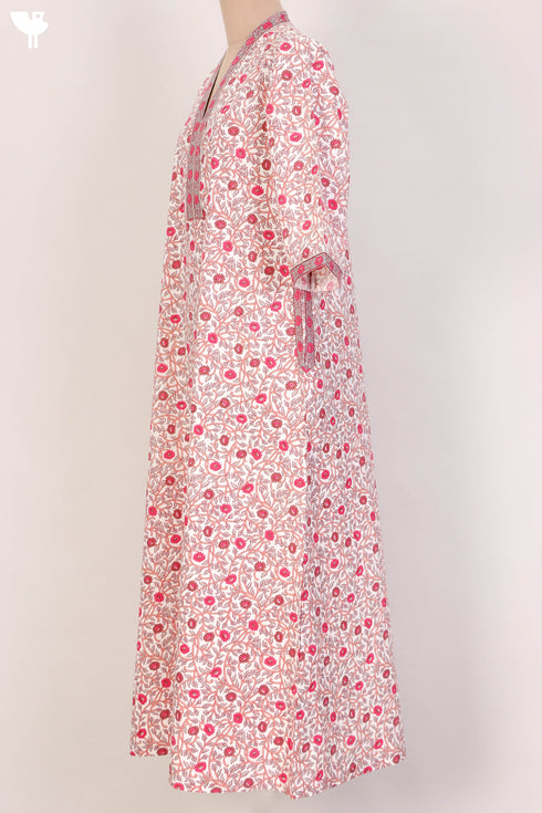 40s Cotton Kaftan In Floral Print