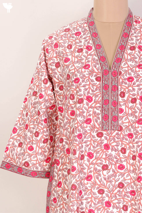 40s Cotton Kaftan In Floral Print