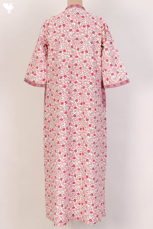 40s Cotton Kaftan In Floral Print