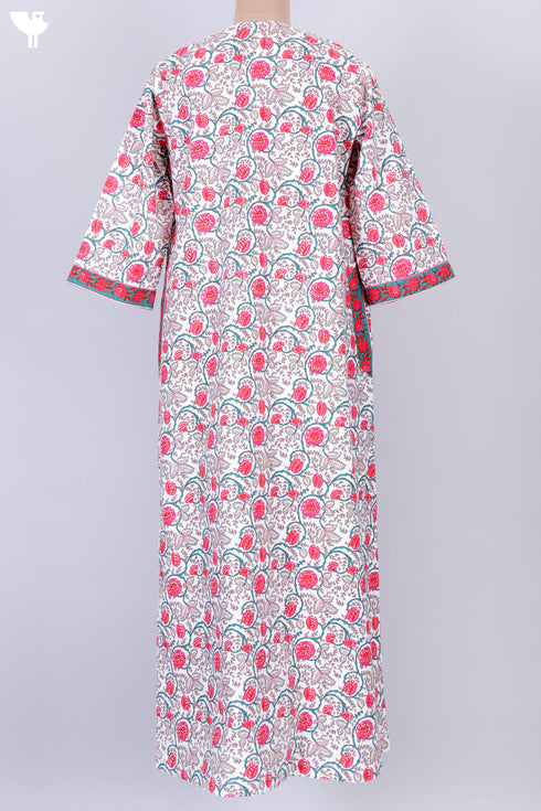 40s Cotton Kaftan In Floral Print