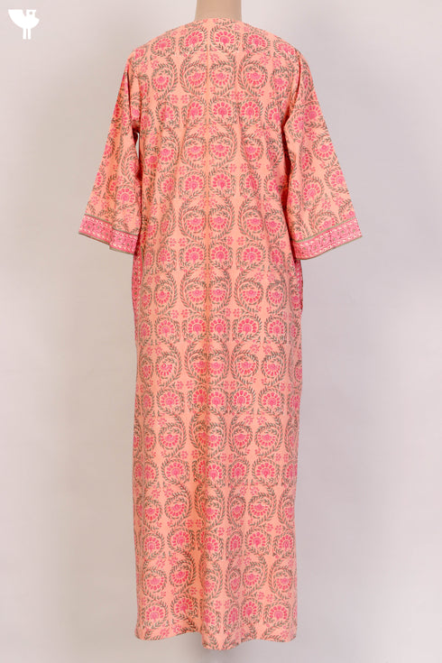 Bizzy Lizzy Cotton Kaftan In Floral Block Print
