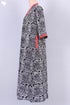 40s Cotton Kaftan in Black And Red Abstract Block Print