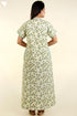 40s Cotton Kaftan In Emerald Green Floral Print