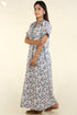 40s Cotton Kaftan In Indian Blue Floral Print