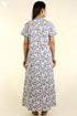 40s Cotton Kaftan In Indian Blue Floral Print
