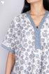 40s Cotton Kaftan In Indian Blue Floral Print