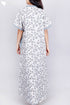 40s Cotton Kaftan In Indian Blue Floral Print