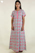 40s Cotton Kaftan In Floral Block Print