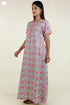 40s Cotton Kaftan In Floral Block Print