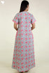 40s Cotton Kaftan In Floral Block Print